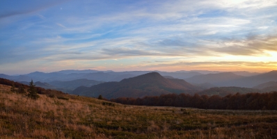 Jesienny zachód bieszczadzki : Zachód w Bieszczadach